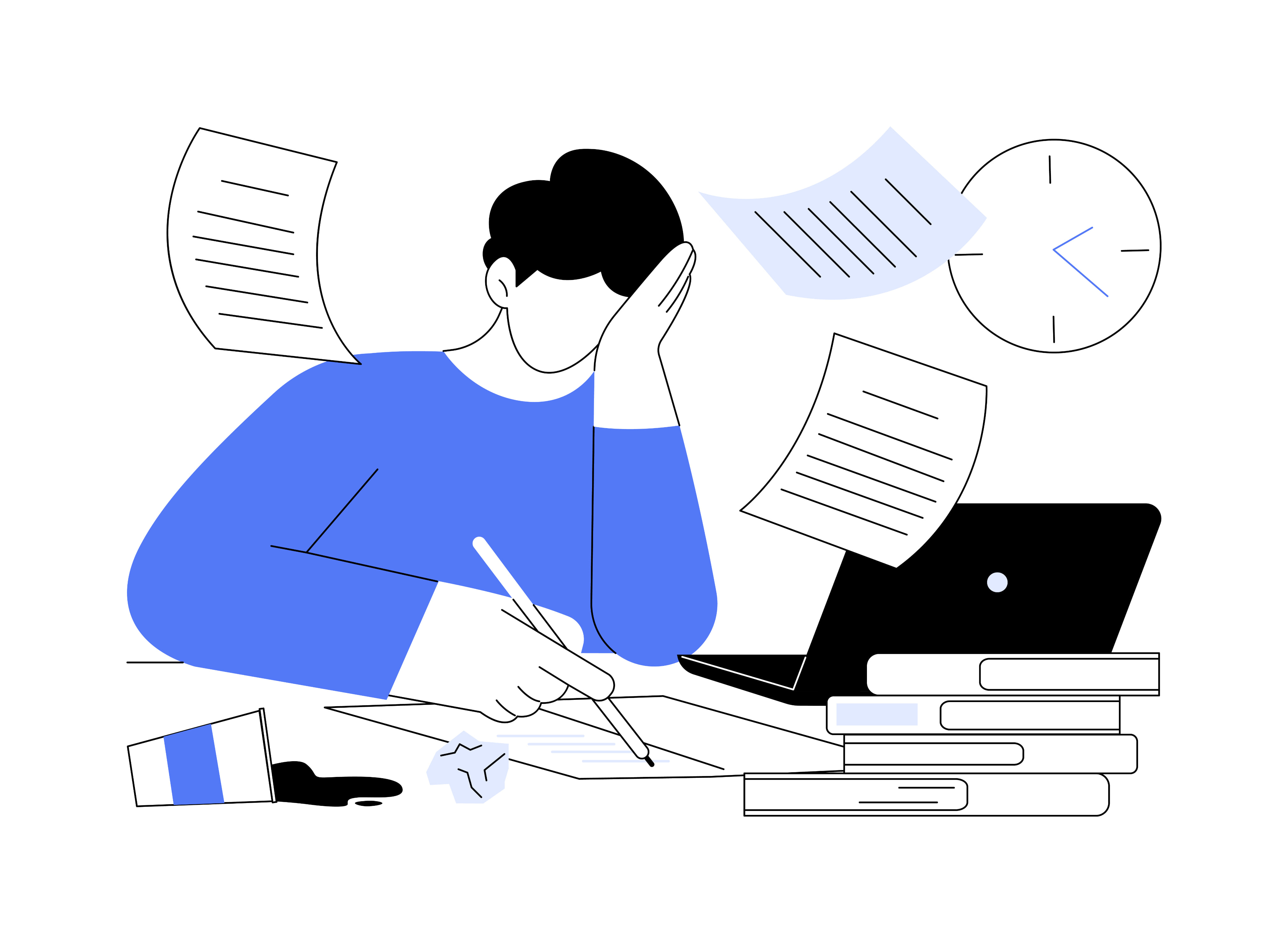 Student studying illustration